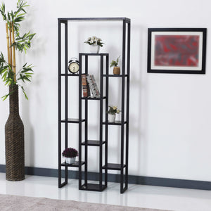 Regał na rośliny Blaavandshuk 150 x 60 x 19 cm czarny / marmurowy wygląd [en.casa] - premiumXL