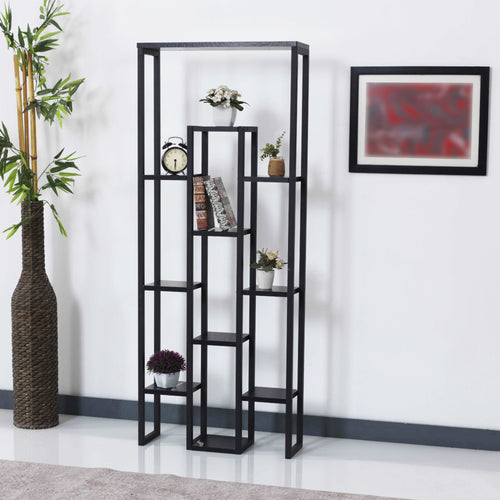 Regał na rośliny Blaavandshuk 150 x 60 x 19 cm czarny / marmurowy wygląd [en.casa] - premiumXL