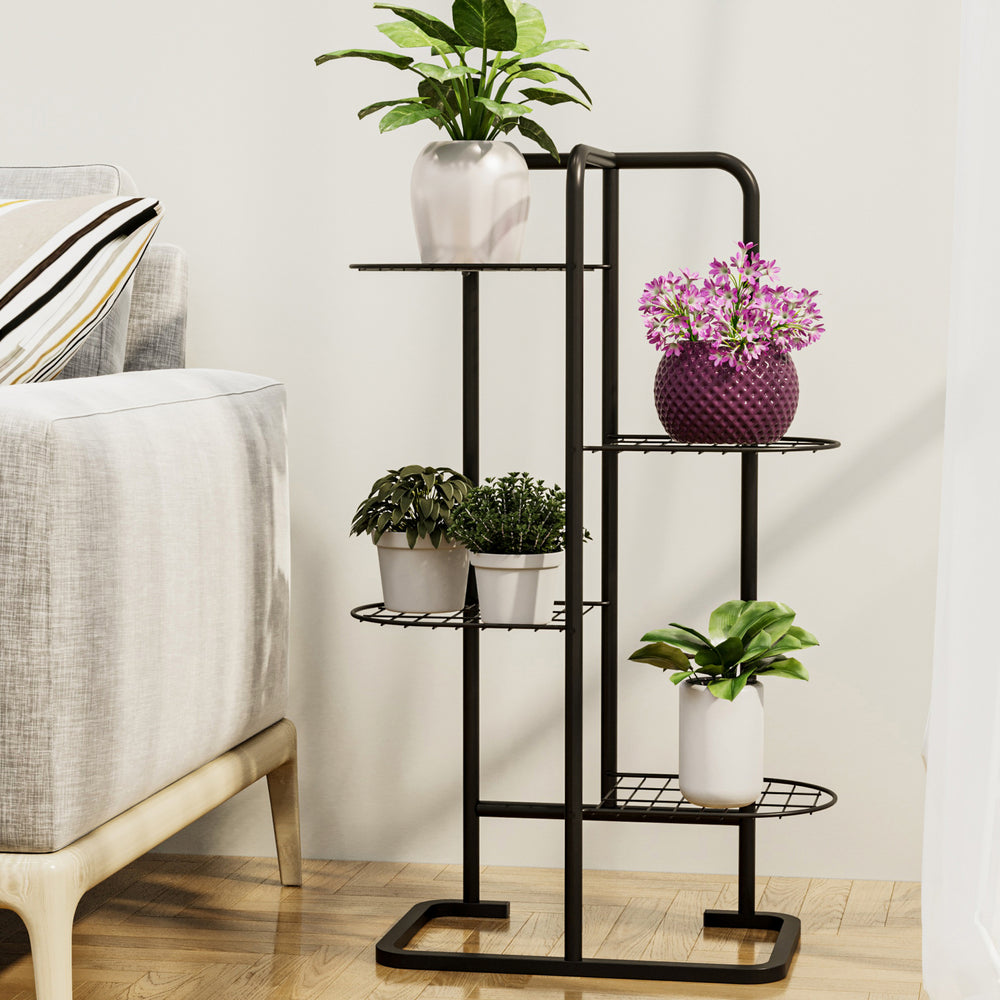 Stojak na kwiaty Pedersöre 83x52x25cm czarny [en.casa] - premiumXL