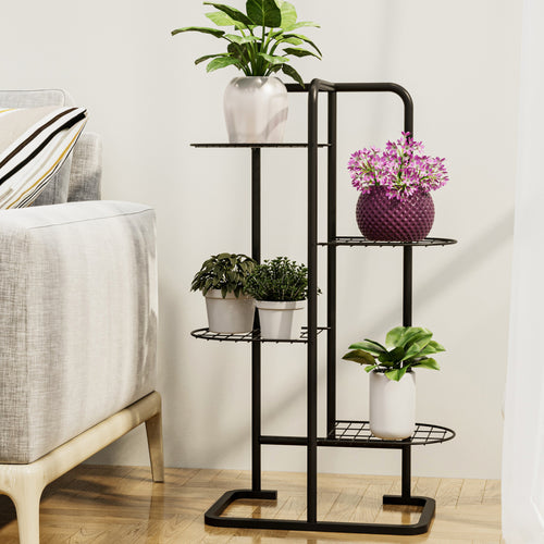 Stojak na kwiaty Pedersöre 83x52x25cm czarny [en.casa] - premiumXL