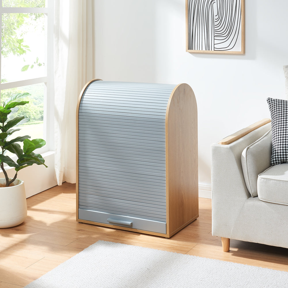 Szafka roletowa Kavlinge 80x60x40 cm bambus/szary [en.casa]