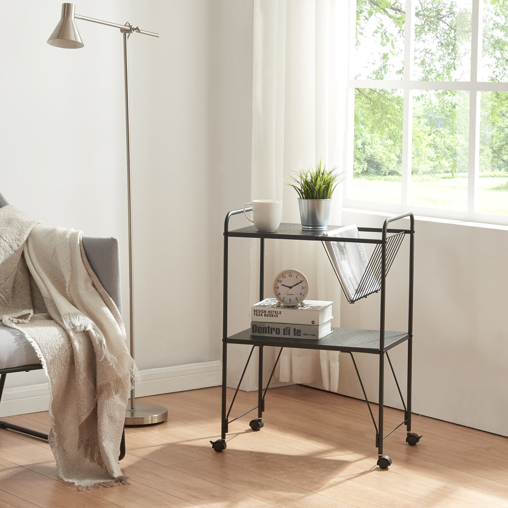 Wózek kelnerski Austrheim 73x50x33cm czarny [en.casa] - premiumXL