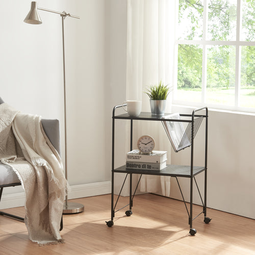 Wózek kelnerski Austrheim 73x50x33cm czarny [en.casa] - premiumXL