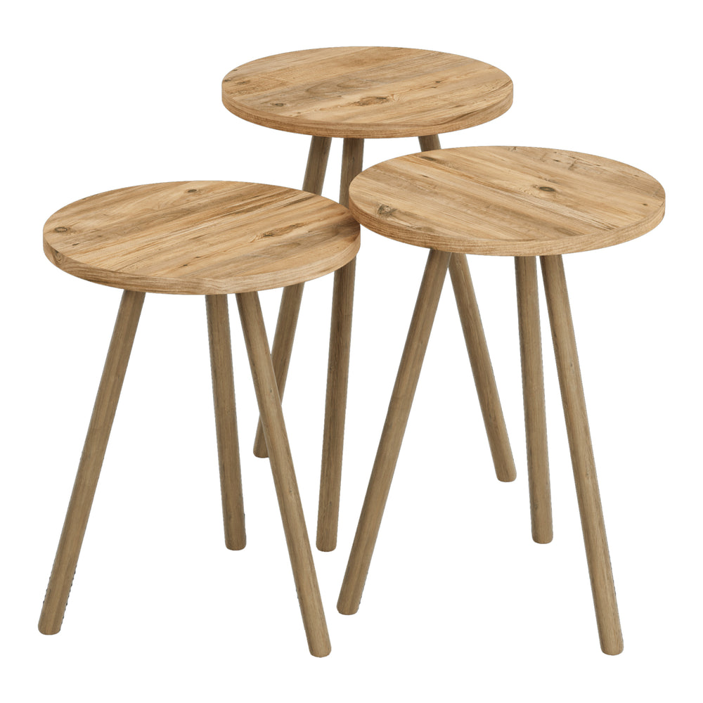 Zestaw stolików Hjørring 3-częściowy okrągły 49 x Ø34 cm różne kolory [en.casa] - premiumXL