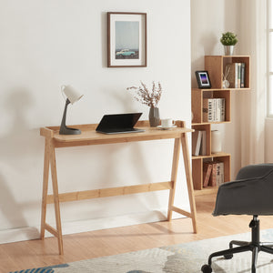 Biurko bambusowe Härryda 107x47x81 cm naturalne [en.casa]