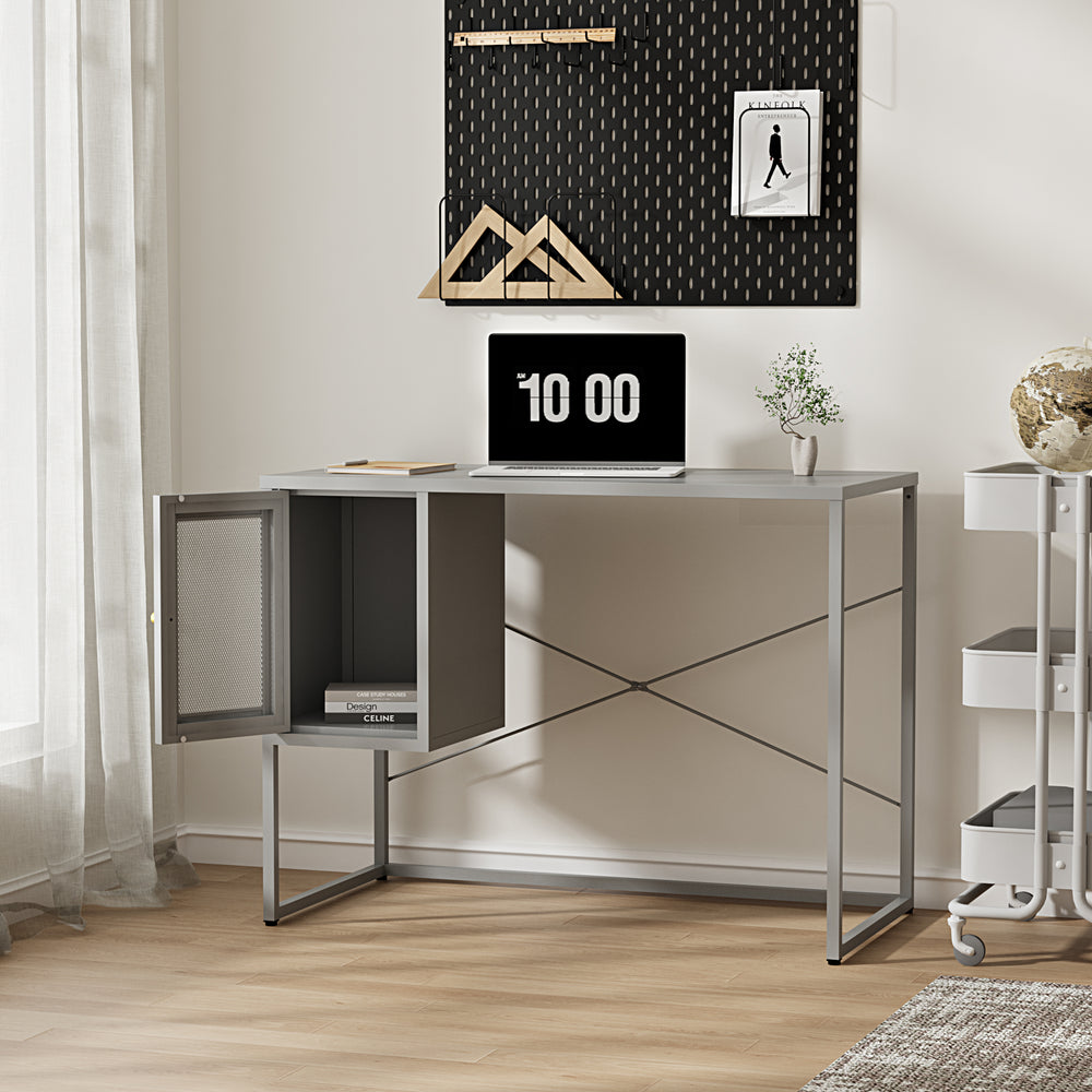 Biurko Sund stalowe 75x100x50 cm szare [en.casa] - premiumXL