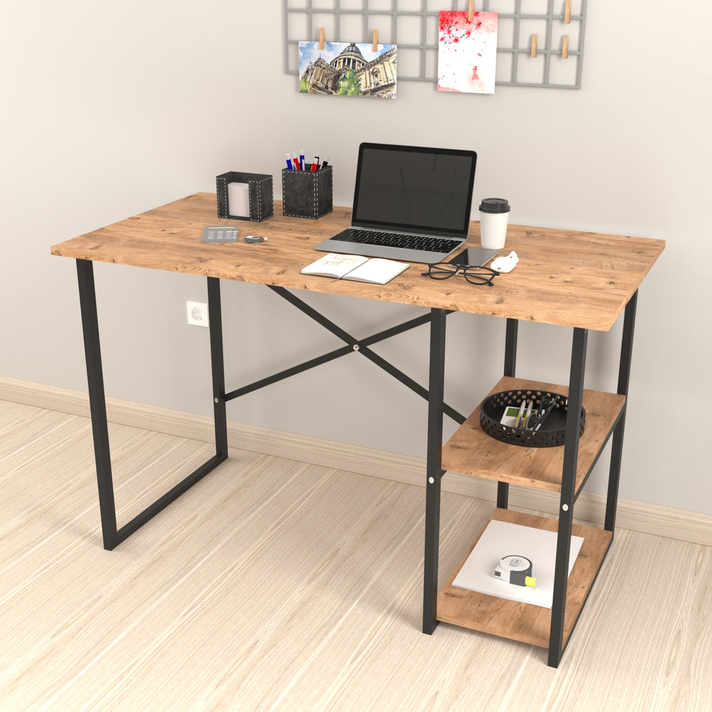 Biurko Nittedal z regałem 120x60x75cm w różnych kolorach [en.casa] - premiumXL