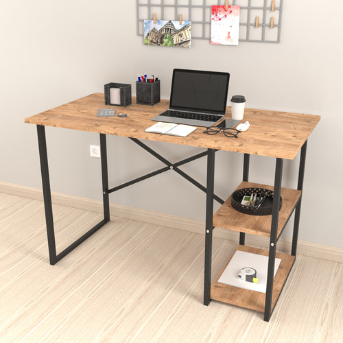 Biurko Nittedal z regałem 120x60x75cm w różnych kolorach [en.casa] - premiumXL
