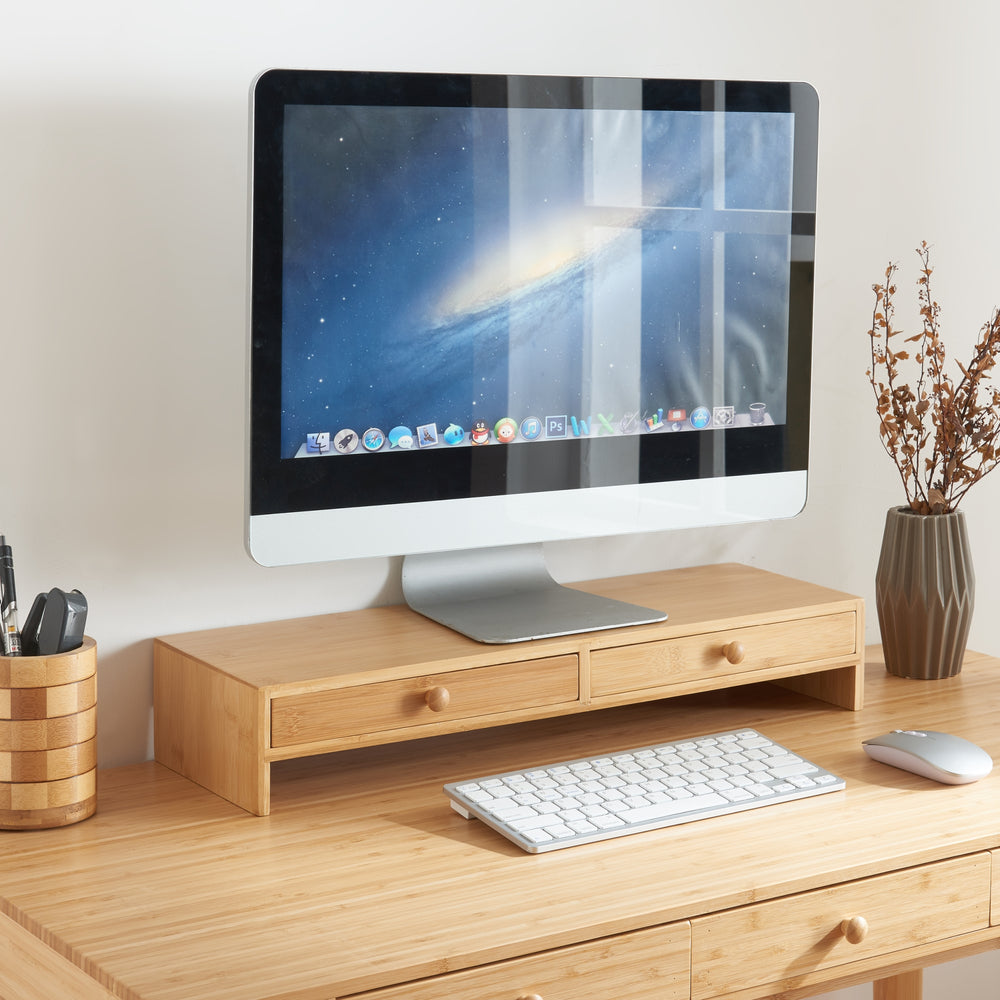 Podstawka pod monitor Hallstahammar 56x18x9,5 cm bambus [en.casa] - premiumXL