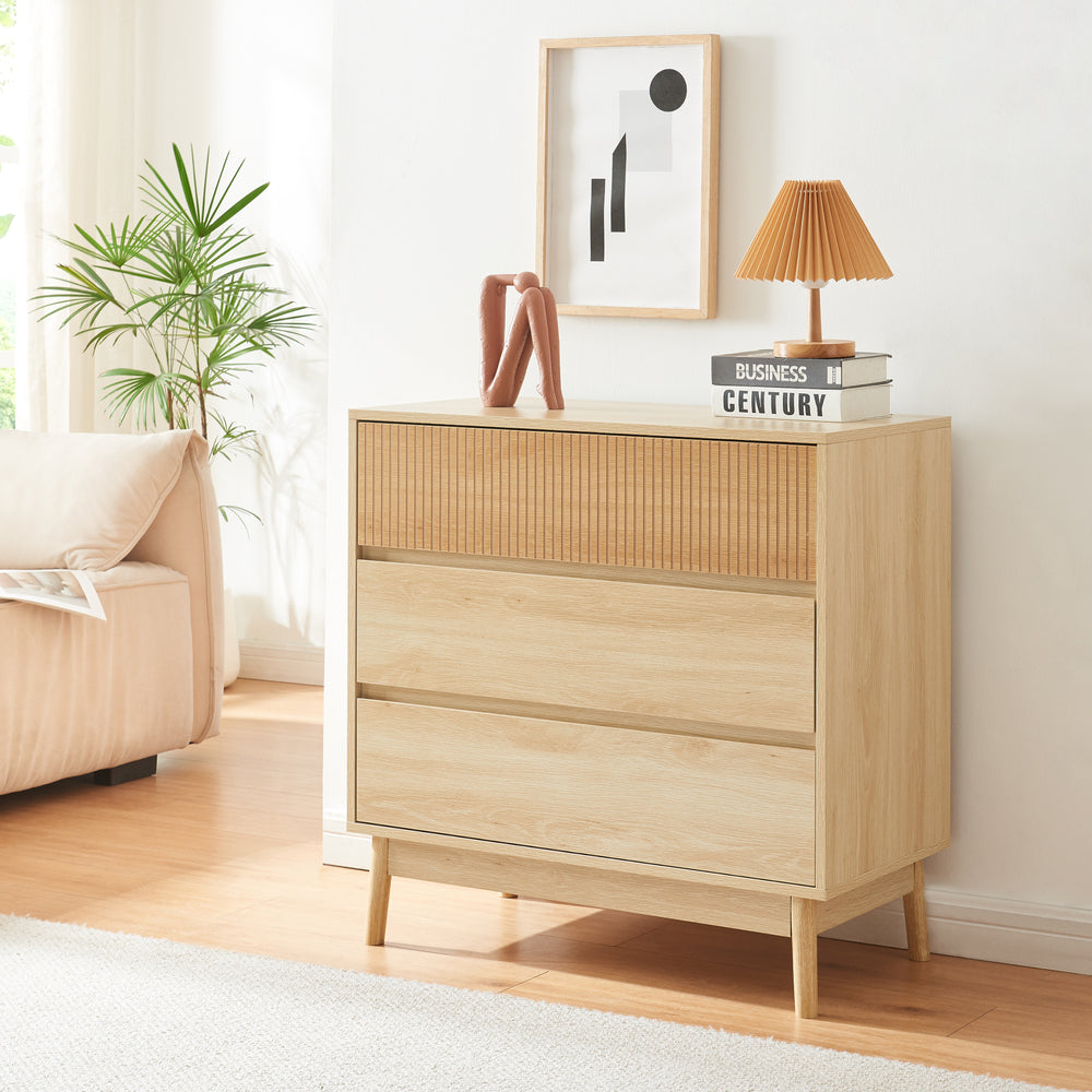 Komoda Landskrona 80x80x40 cm z 3 szufladami dąb [en.casa] - premiumXL