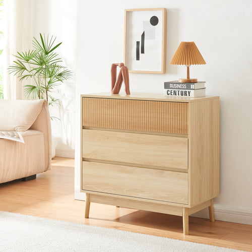 Komoda Landskrona 80x80x40 cm z 3 szufladami dąb [en.casa] - premiumXL