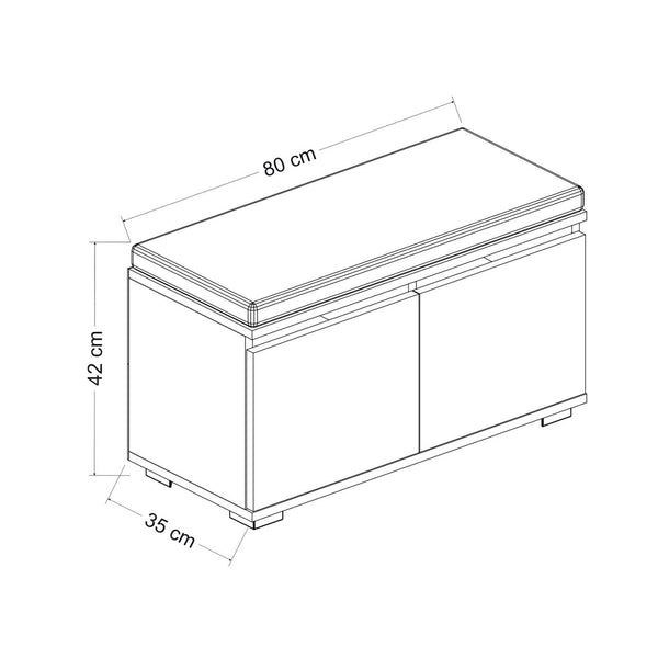 Ławka na buty Brande z 4 schowkami 42x80x35cm w różnych kolorach. kolory [en.casa]