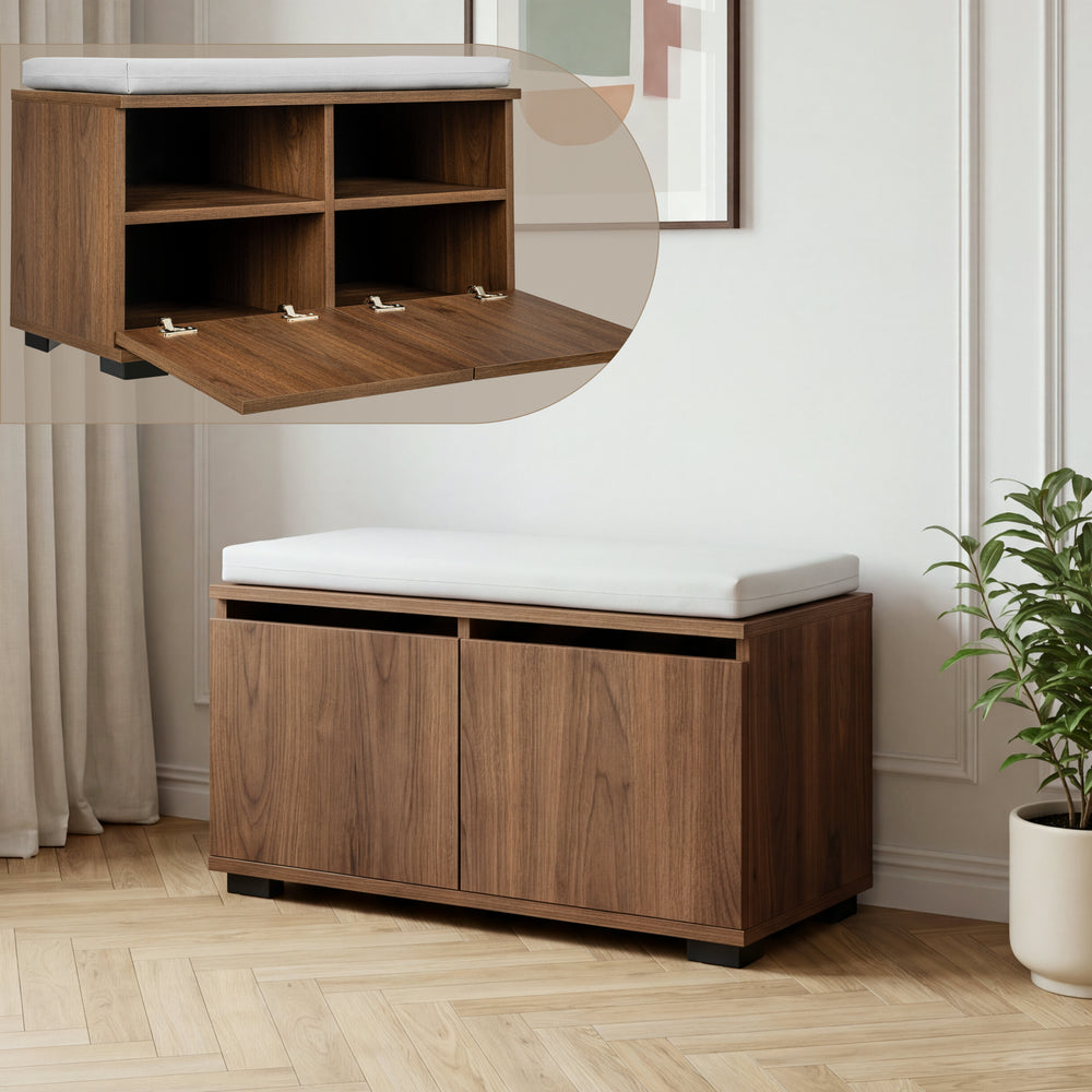 Ławka na buty Brande z 4 schowkami 42x80x35cm w różnych kolorach. kolory [en.casa]
