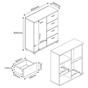 Kredens Döbritz 84x80x28 cm [en.casa]