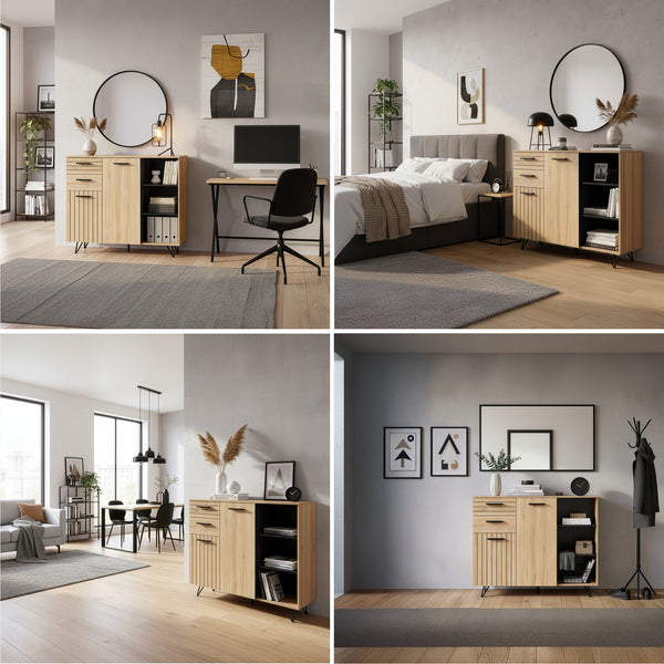 Burled sideboard [en.casa]