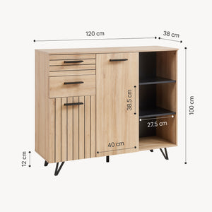 Burled sideboard [en.casa]
