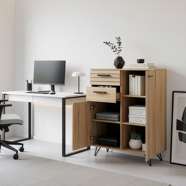 Burled sideboard [en.casa]