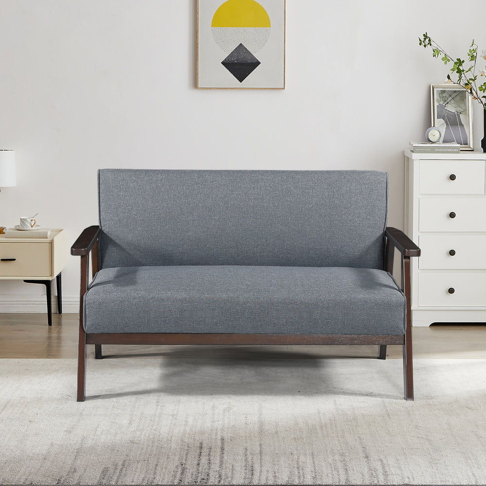 2 - osobowa sofa tapicerowana Kinda 121x69x75 cm szara [en.casa] - premiumXL