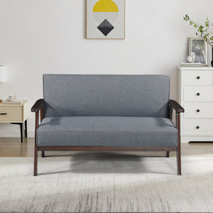 2 - osobowa sofa tapicerowana Kinda 121x69x75 cm szara [en.casa] - premiumXL