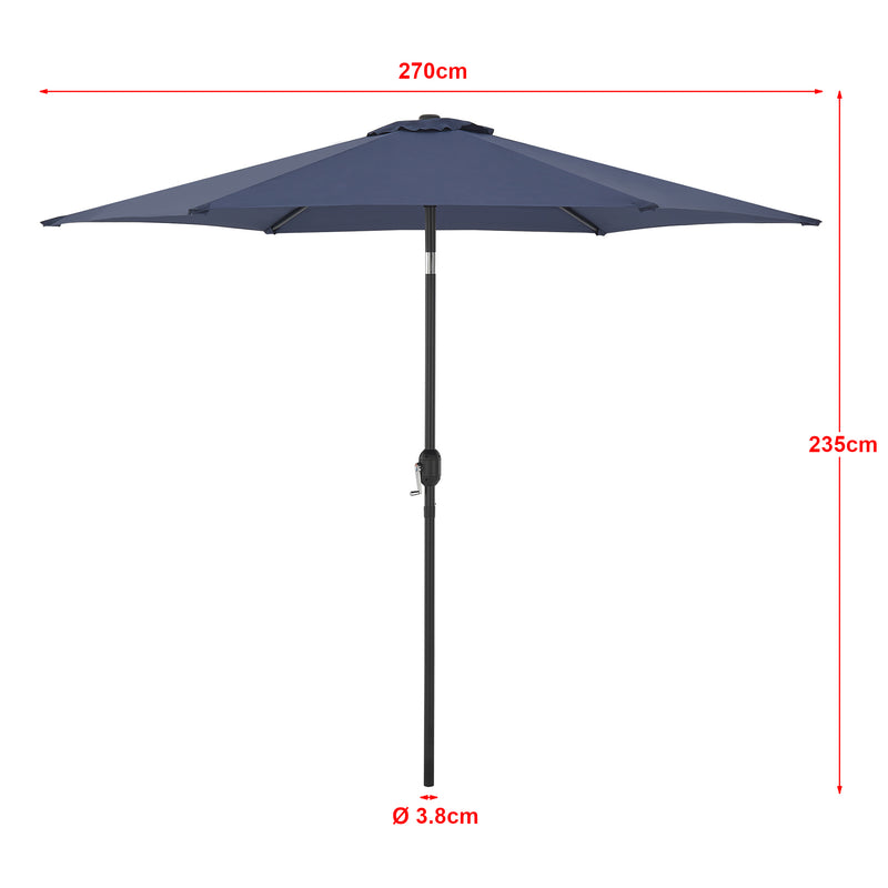 Szkic wymiarowy Parasol Altino z przegubem [casa.pro]