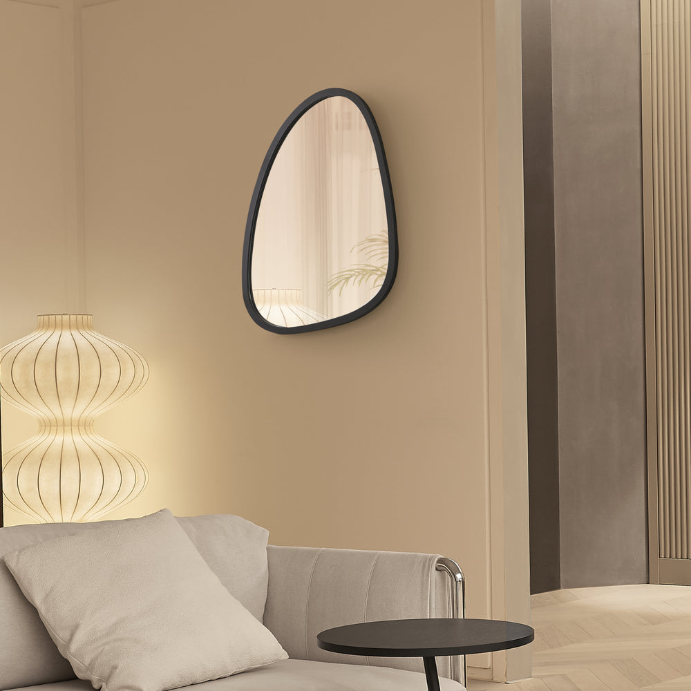 Lustro ścienne Grottole czarne, matowe 62x50cm [en.casa] - premiumXL