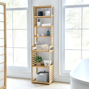 Regał stojący Forssa 165 x 42 x 28 cm bambus naturalny [en.casa] - premiumXL