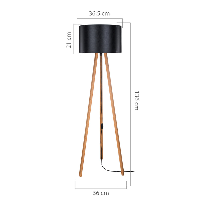 Szkic wymiarowy Lampa podłogowa Keynes E27 w różnych kolorach [lux.pro]