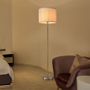 Lampa stojąca Tamworth E27 srebrna tkanina [lux.pro] - premiumXL
