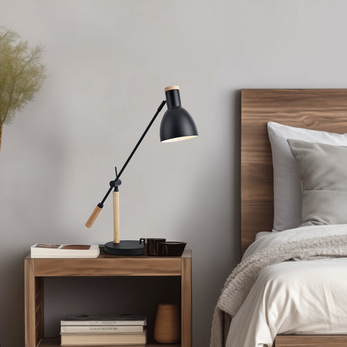 Lampa stołowa Watford czarna / kolor drewna [lux.pro] - premiumXL