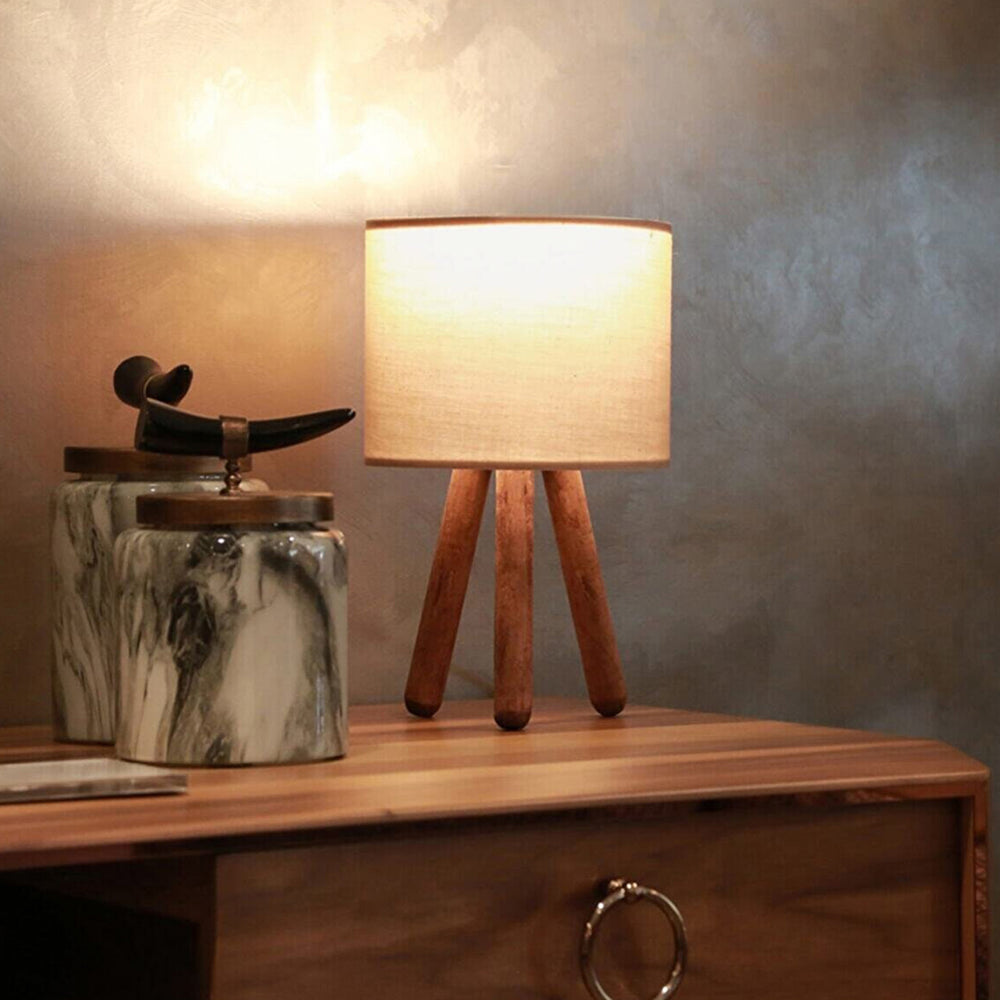 Lampa stołowa Preston drewno 1xE27 piaskowy [lux.pro] - premiumXL