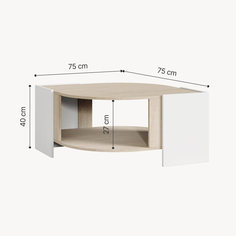 Szkic wymiarowy Stolik kawowy Klipsari 75x75x40 cm [en.casa]
