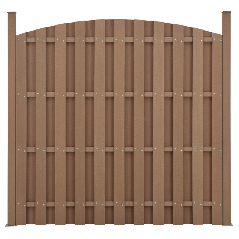 Szkic wymiarowy Ogrodzenie ogrodowe WPC z okrągłym łukiem 185x193cm [neu.holz]