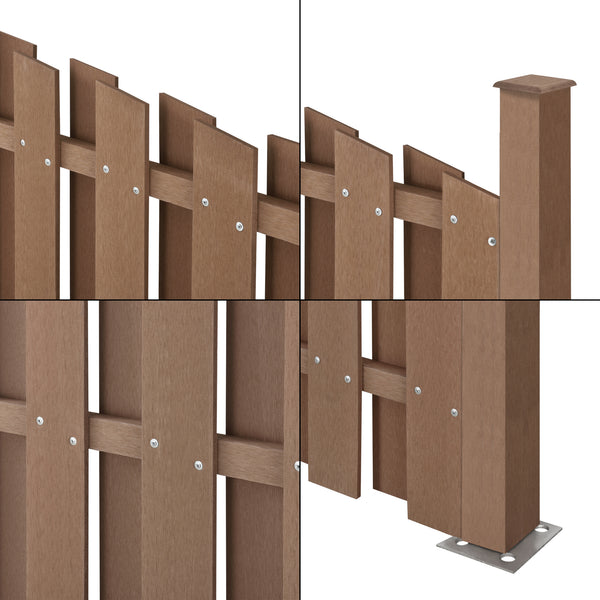 Ogrodzenie ogrodowe WPC z okrągłym łukiem 185x193cm [neu.holz]