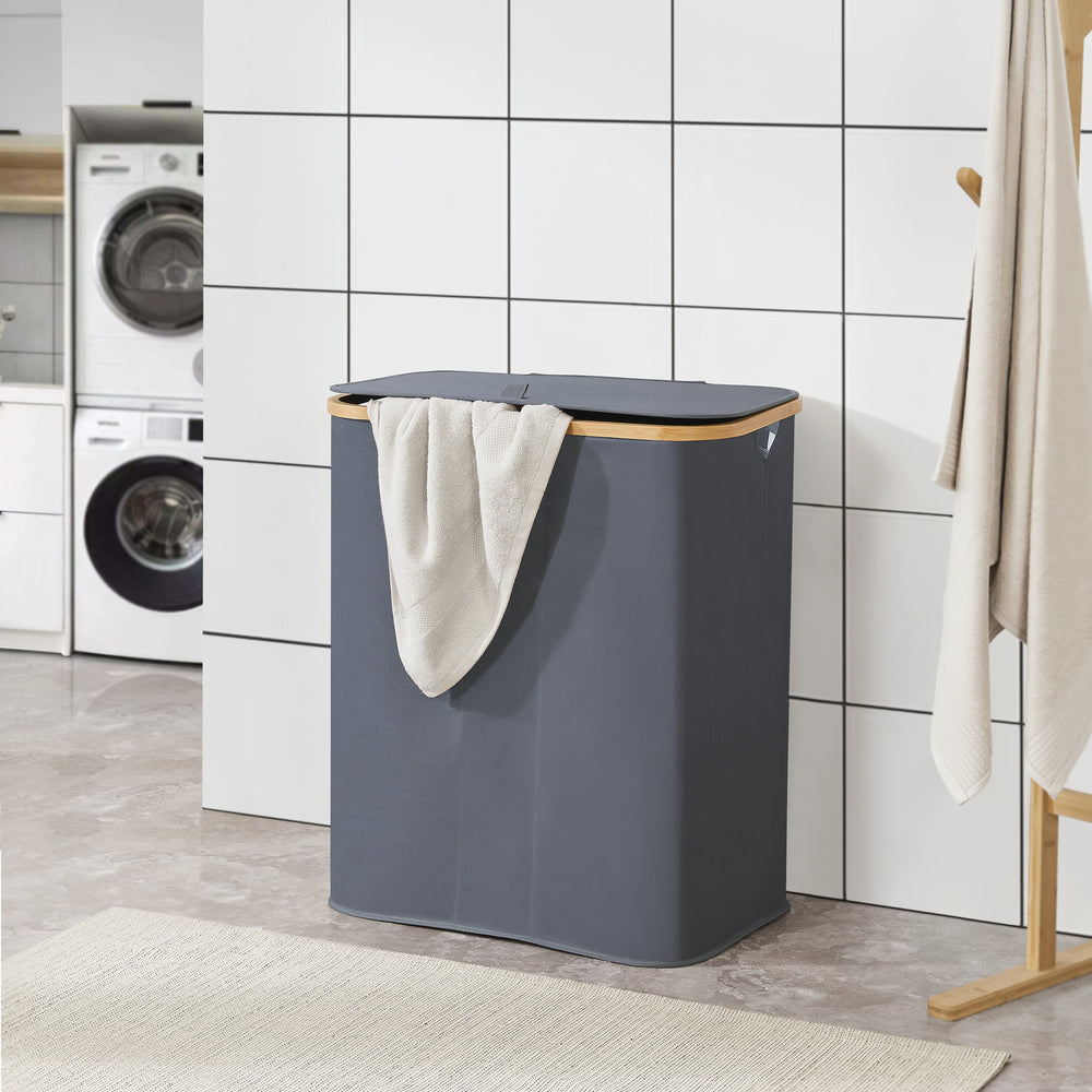 Kosz na pranie Rusko 140L w różnych kolorach [en.casa] - premiumXL