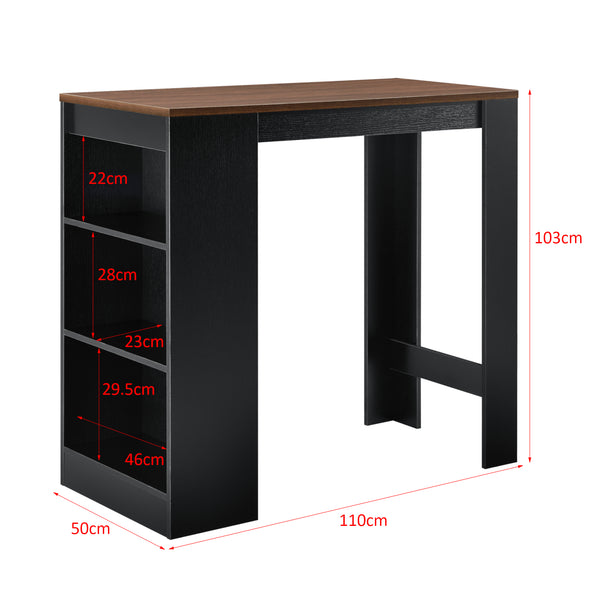 Stolik barowy Kouvola z 3 przegrodami 110x50x103 cm w różnych kolorach. kolory [en.casa]