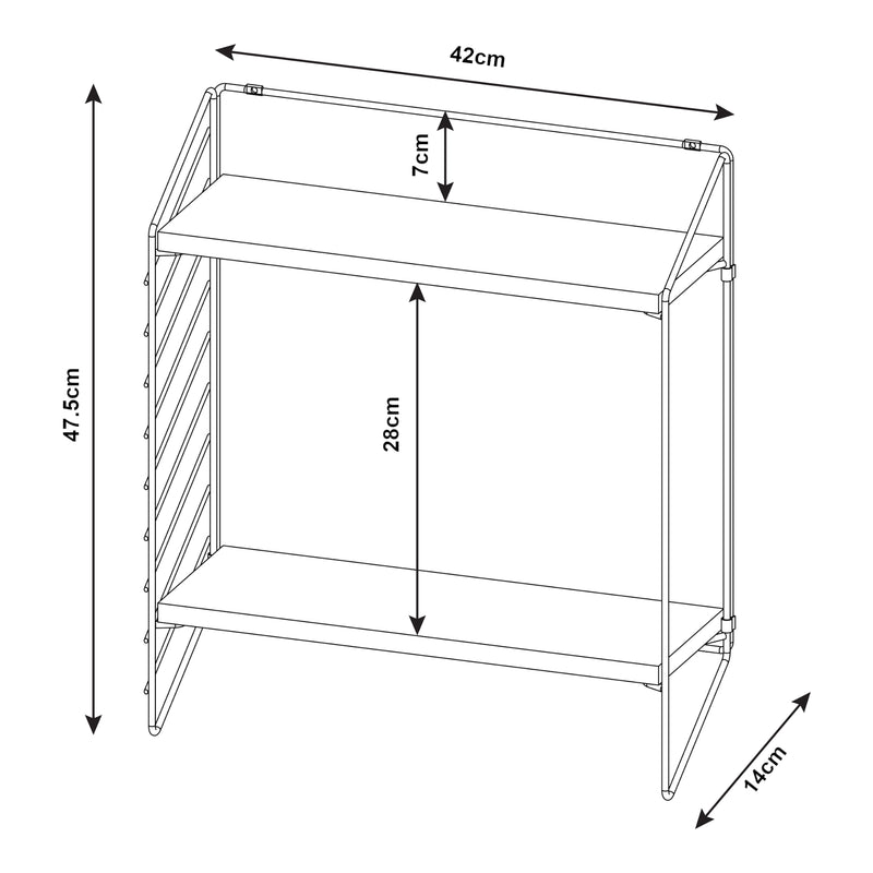 Szkic wymiarowy Półka ścienna Bømlo w różnych kolorach kolory [en.casa]