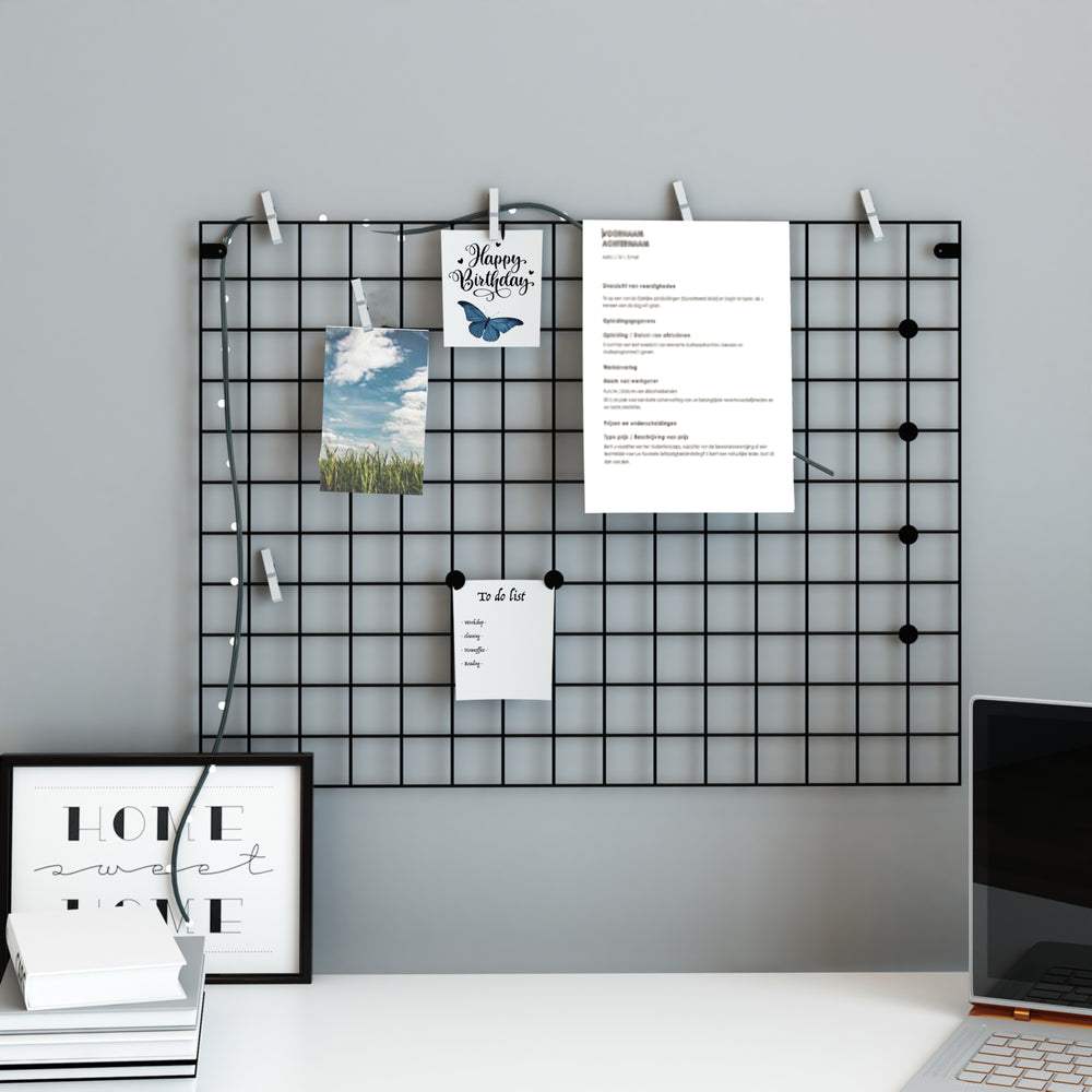 Kratownica ścienna Sæby metalowa 75 x 55 cm czarna [en.casa] - premiumXL