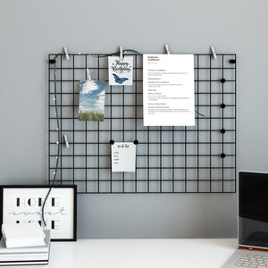 Kratownica ścienna Sæby metalowa 75 x 55 cm czarna [en.casa] - premiumXL