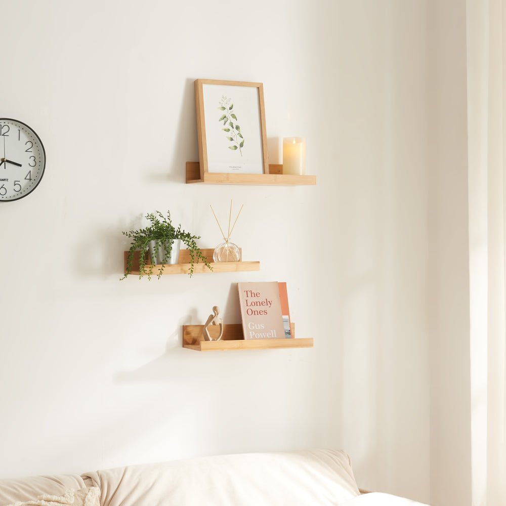 Zestaw półek ściennych Gildeskål 3 sztuki 40x13x7cm bambus [en.casa] - premiumXL
