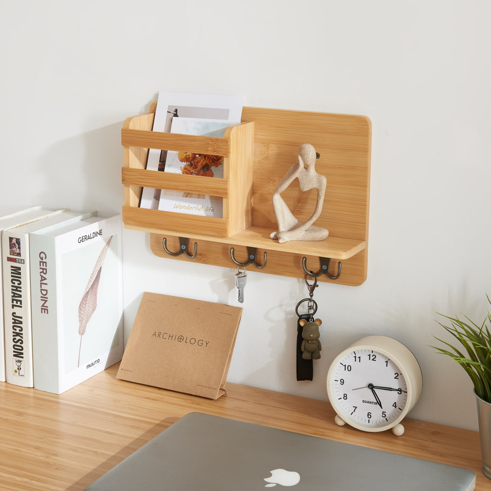 Półka ścienna Giske 33x8x22 cm bambus [en.casa] - premiumXL