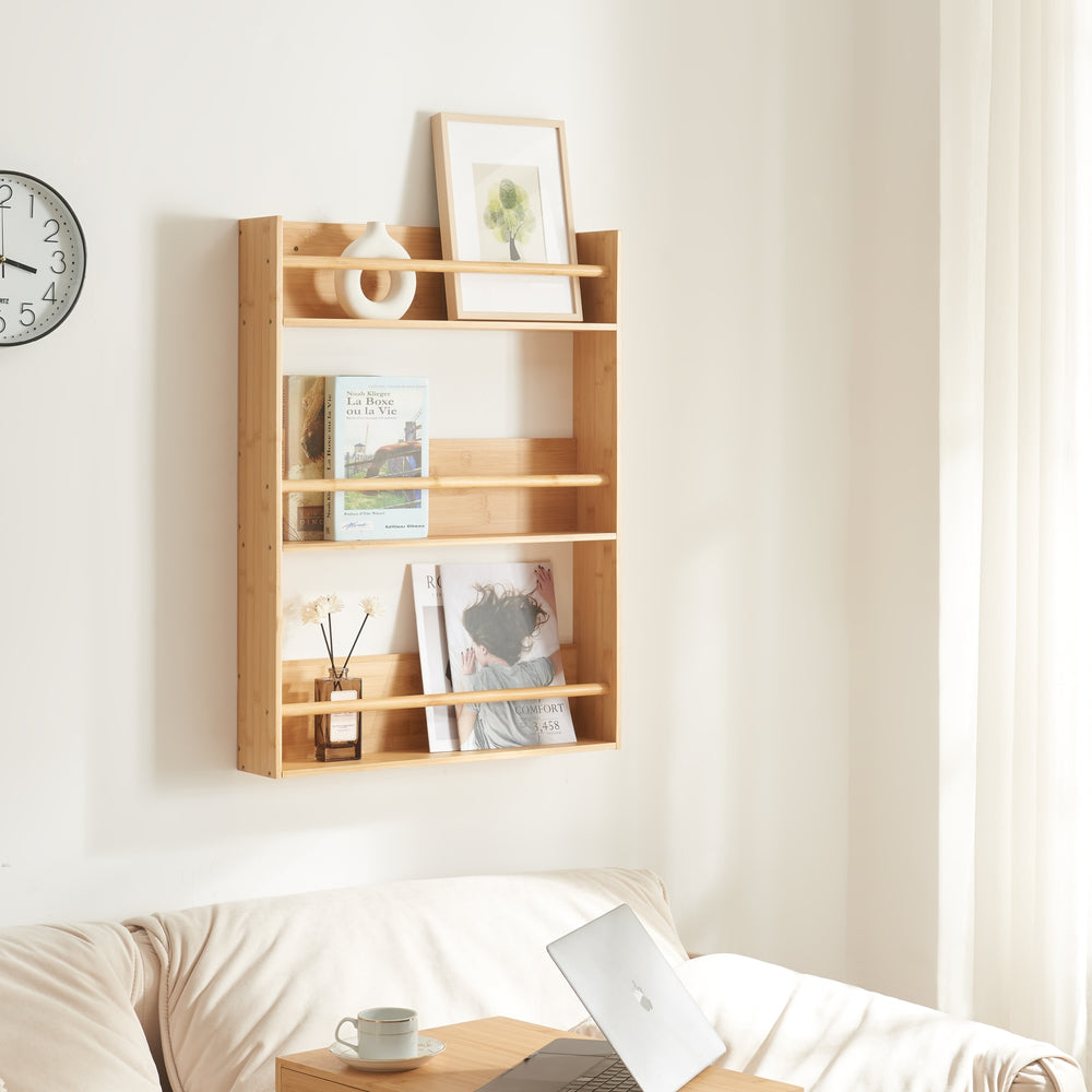 Półka ścienna Hareid 80x60x12cm bambus [en.casa] - premiumXL