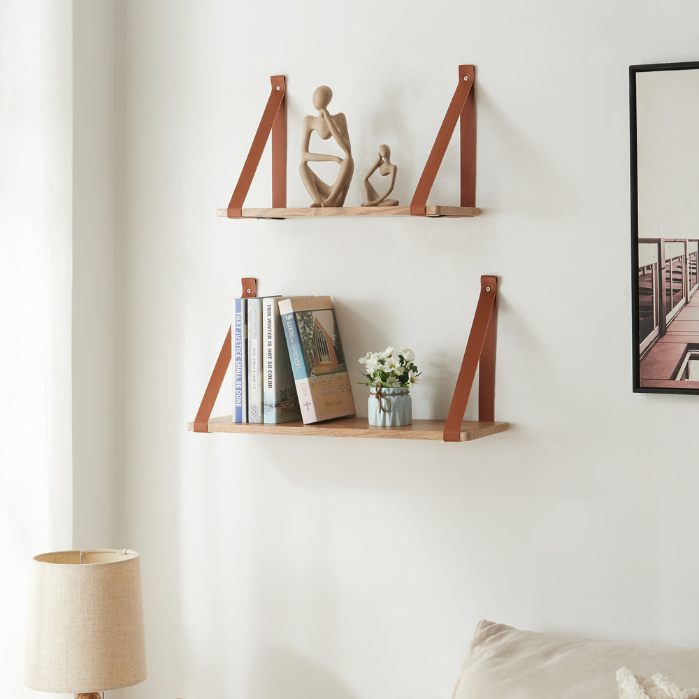 Zestaw półek ściennych Utsira 48/60 x 20 x 30 cm 2-częściowy dąb/brąz [en.casa] - premiumXL