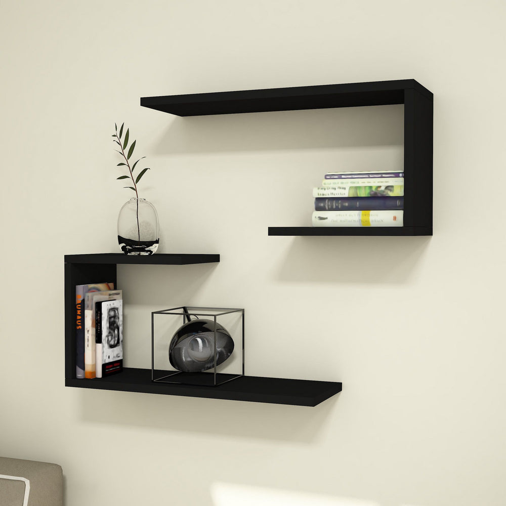 Półka ścienna - zestaw Årslev 2-częściowy 27 x 60 x 20 cm do ok. 5 kg [en.casa] - premiumXL