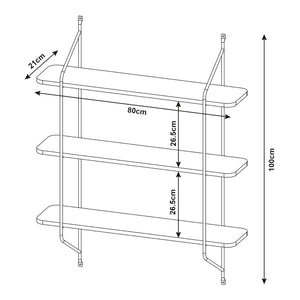 Półka ścienna Østfold 100x80x21 cm [en.casa]
