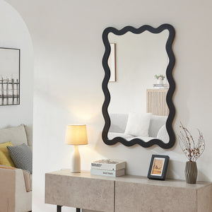 Lustro ścienne Koster 90x60 cm czarne [en.casa] - premiumXL