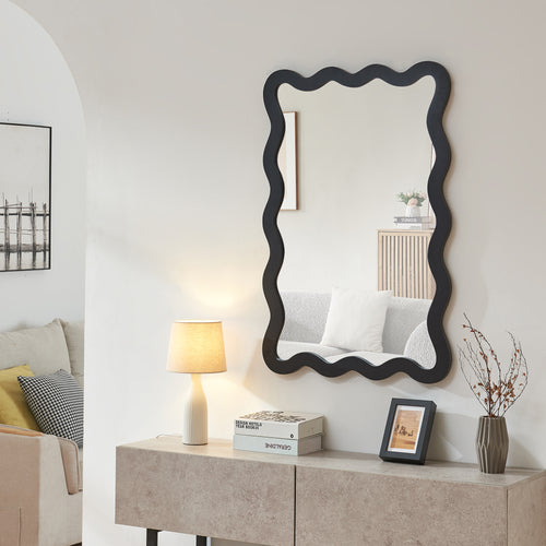 Lustro ścienne Koster 90x60 cm czarne [en.casa] - premiumXL