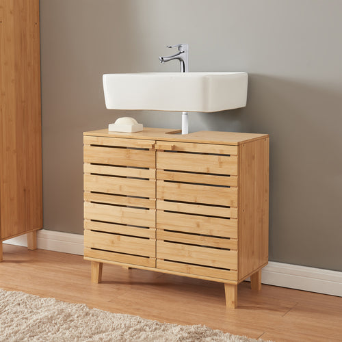 Szafka podumywalkowa Epind 60x66x30 cm z naturalnego bambusa [en.casa]