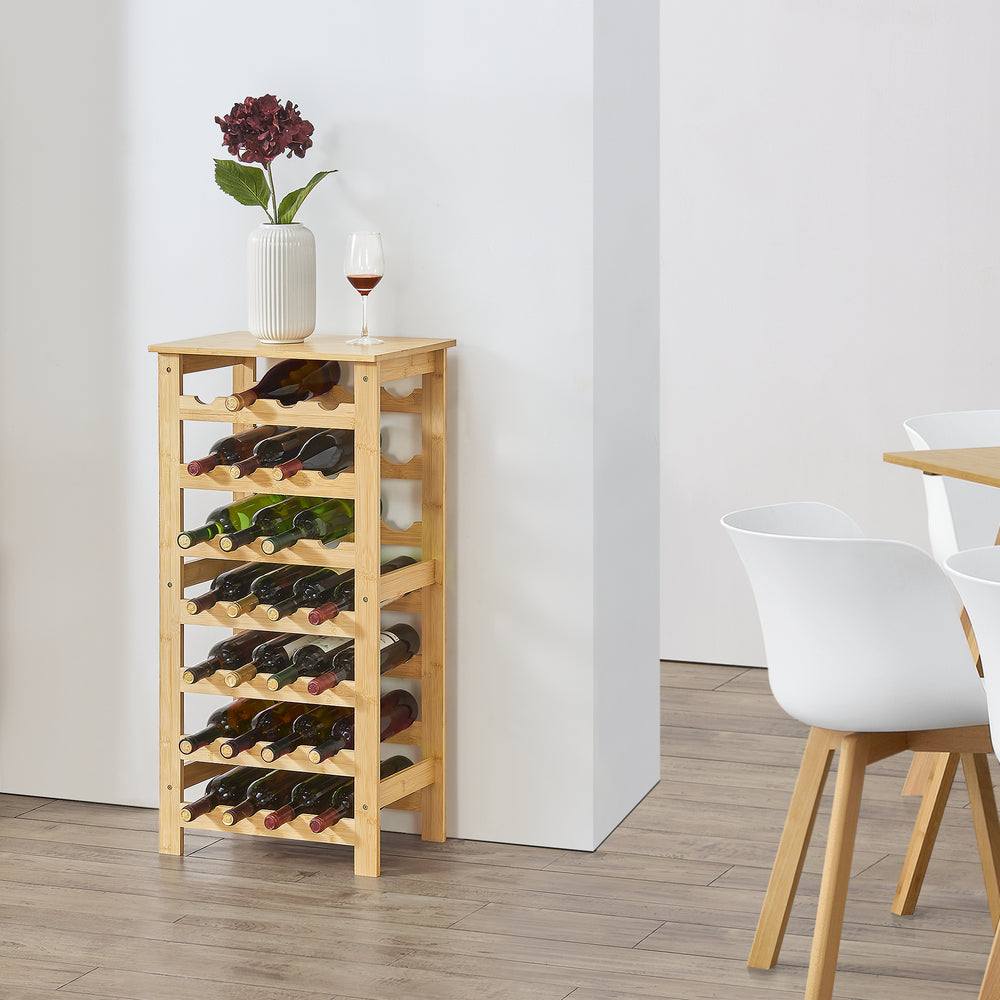 Regał na wino Äänekoski 94x47x29 cm bambus naturalny [en.casa] - premiumXL