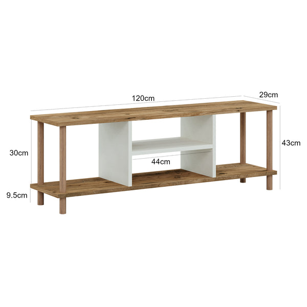 Stolik TV Ærøskøbing z 2 półkami 43x120x29 cm różne kolory kolory [en.casa]