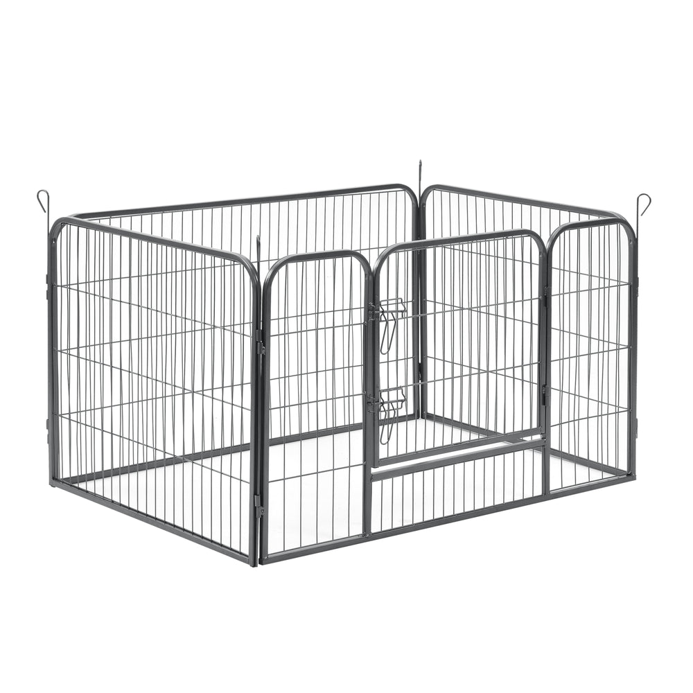 Wybieg dla szczeniąt 125x85x70 cm stalowy srebrny pro.tec